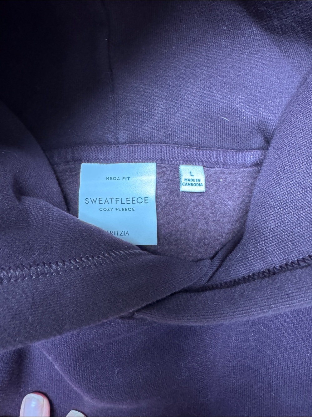 Aritzia Mega Fit Sweatfleece Hoodie - Women’s Large, Noble - Picture 3 of 5